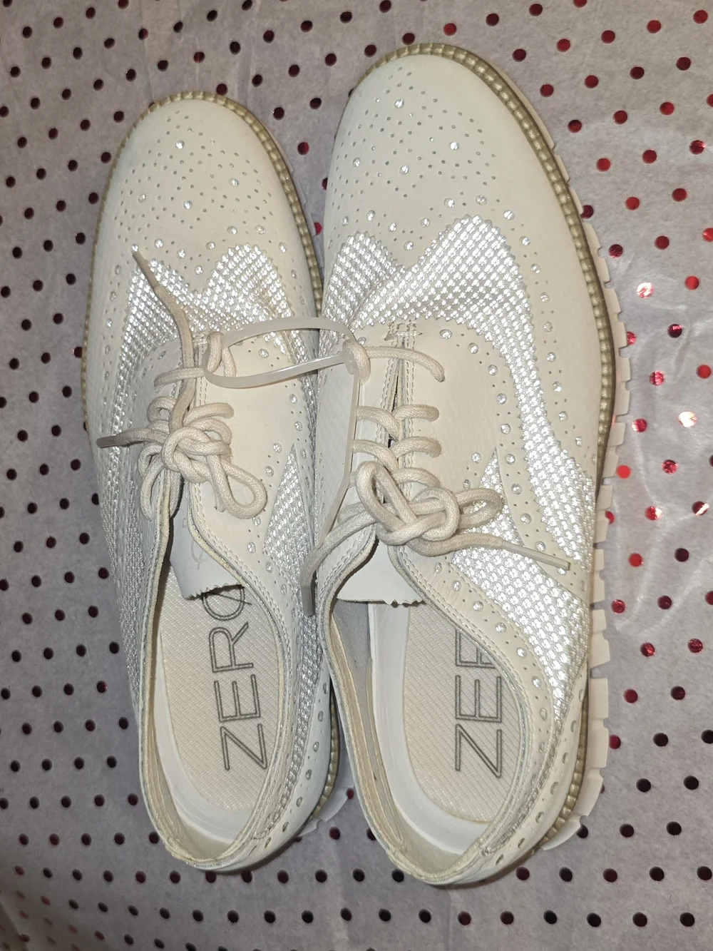 Men's Cole Haan Zeroground Stitchknit Cream Lace-Up Casual Oxford Sneakers NWOT